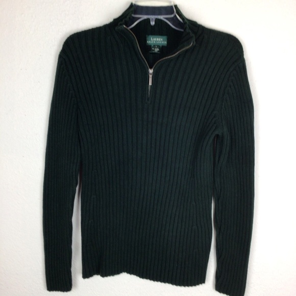 Lauren by RL ribbed sweater knit in Hunter green w/zipper - Picture 11 of 16